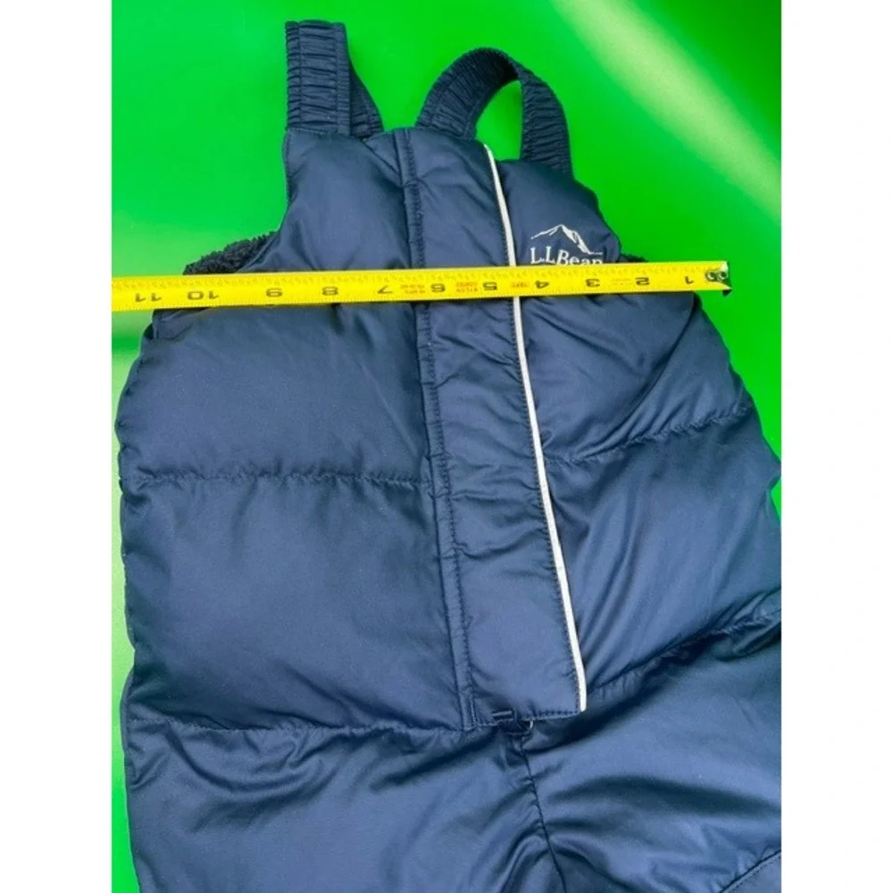 L.L. Bean Snow Bibs Kids 12-18M Navy Blue Fleece Lined Insulated Overalls